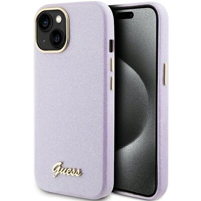 GUESS tok IPHONE 13 / 14 / 15 GUHCP15SPGMCSL (Glitter Glossy Script) lila