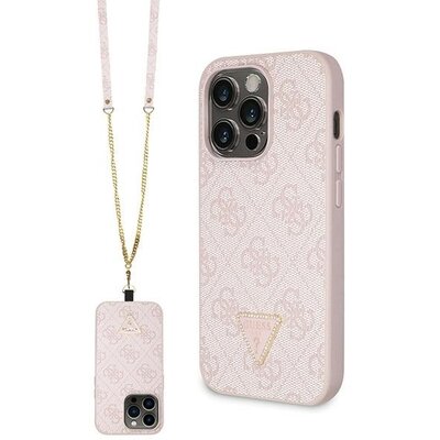 GUESS tok IPHONE 14 Pro GUHCP14LP4TDSCPP (Crossbody 4G Metal Logo) rózsaszín