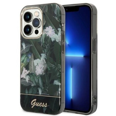 GUESS tok IPHONE 14 Pro GUHCP14LHGJGHA (jungle collection) zöld dzsungel