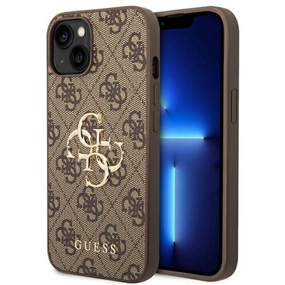 GUESS tok IPHONE 13 / 14 / 15 GUHCP14S4GMGBR (4G Big Metal Logo) barna