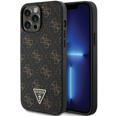 GUESS tok IPHONE 14 Pro GUHCP14LPG4GPK (4G Triangle Metal Logo) fekete