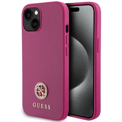 GUESS tok IPHONE 13 / 14 / 15 GUHCP15SPS4DGPP (Strass Metal Logo) pink