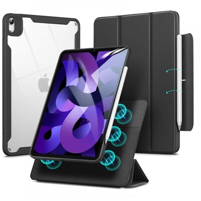 ESR REBOUND HYBRID szilikon telefonvédő (aktív FLIP, TRIFOLD, asztali tartó, ütésállóság, ceruza tartó) FEKETE [Apple IPAD Pro 11 (2020), Apple IPAD Pro 11 (2021), Apple IPAD Pro 11 (2022)]