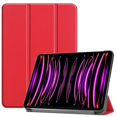 Tok álló, bőr hatású (aktív FLIP, oldalra nyíló, TRIFOLD, asztali tartó) PIROS [Apple IPAD Pro 12.9 (2018)]