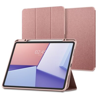 SPIGEN ACS07673 SPIGEN URBAN FIT tok álló (FLIP, oldalra nyíló, TRIFOLD, asztali tartó, ceruza tartó, textil minta) ROZÉARANY [Apple IPAD Pro 12.9 (2018)]