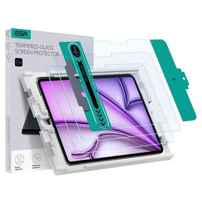 ESR képernyővédő üveg 2db (2.5D, 0.33mm, 9H + segédkeret) ÁTLÁTSZÓ [Apple IPAD Pro 12.9 (2018), Apple IPAD Pro 12.9 (2022), Apple IPAD Pro 12.9 (2021), Apple IPAD Pro 12.9 (2020)]