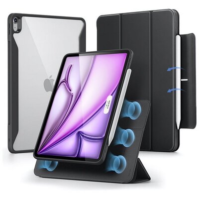 ESR REBOUND HYBRID szilikon telefonvédő (aktív FLIP, TRIFOLD, asztali tartó, ütésállóság, ceruza tartó) FEKETE [Apple IPAD Pro 12.9 (2018), Apple IPAD Pro 12.9 (2022), Apple IPAD Pro 12.9 (2021)]