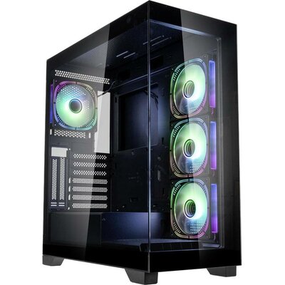 Kolink Kolink Unity Peak ARGB Midi-Tower Showcase, Tempered Glass - schwarz Midi torony Ház, Gaming doboz, Számítógép ház Fekete