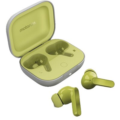 MOTOROLA PG38C05790 MOTOROLA BUDS bluetooth fülhallgató SZTEREO (v5.3, TWS, mikrofon, aktív zajszűrő, vízálló + töltőtok) VILÁGOSZÖLD