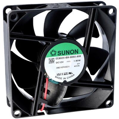 Sunon MF80251V1-1000U-G99 Axiális ventilátor 12 V/DC 69.64 m³/óra (H x Sz x Ma) 20 x 80 x 80 mm