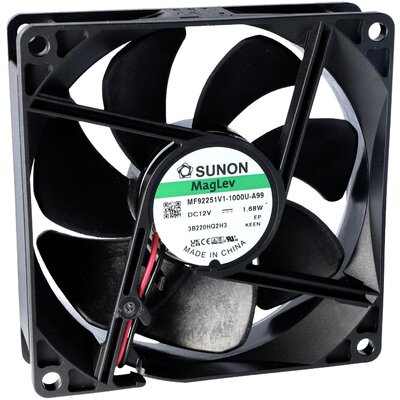 Sunon EE92251S2-1000U-999 Axiális ventilátor 12 V/DC 76.43 m³/óra (H x Sz x Ma) 25 x 92 x 92 mm