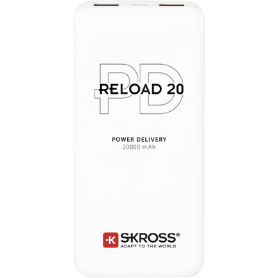 Skross Reload 20 PD Powerbank 20000 mAh Lítiumion Fehér állapotjelző