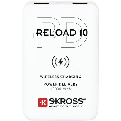 Skross Reload 10 PD, Qi Powerbank 10000 mAh Lítiumion Fehér állapotjelző