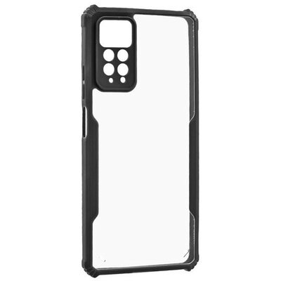 Xiaomi Redmi Note 11 Pro / Note 11 Pro 5G / Note 11E Pro / Note 12 Pro 4G, Szilikon tok, közepesen ütésálló, légpárnás sarok, akril hátlap, Anti-Drop Case, átlátszó/fekete