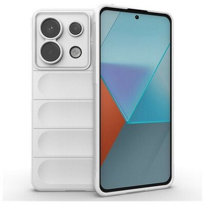 Xiaomi Redmi Note 13 Pro 5G / Poco X6 5G, Szilikon tok, közepesen ütésálló, 3D minta, fehér