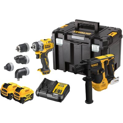 DEWALT DCK2101P2T-QW Akkus fúrócsavarozó, Akkus fúrókalapács 12 V 5 Ah Lítiumion akkuval, 2. akkuval, Töltővel