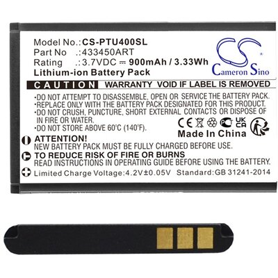 CAMERON SINO CS-PTU400SL CAMERON SINO Li-Ion akkumulátor (3.7V/900mAh, Panasonic 433450ART kompatibilis) FEKETE