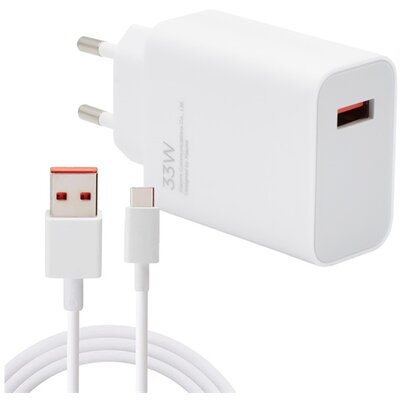 XIAOMI MDY-16-EF XIAOMI MDY-16-EF hálózati töltő USB aljzat (33W, PD gyorstöltő + Type-C kábel) FEHÉR