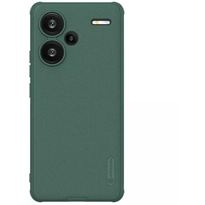 Xiaomi Redmi Note 13 Pro Plus 5G, Műanyag hátlap védőtok, szilikon keret, légpárnás sarok, Nillkin Super Frosted Pro, zöld