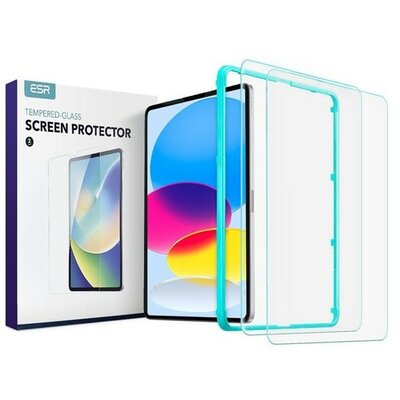 Apple iPad 10.9 (2022), Kijelzővédő fólia, ütésálló fólia, Tempered Glass (edzett üveg), ESR Glass, Clear, 2 db / csomag