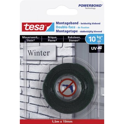 tesa BRICK & STONE 77748-00000-00 Rögzítő szalag tesa® Powerbond Fekete (H x Sz) 1.5 m x 19 mm 1 db