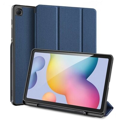 Samsung Galaxy Tab S6 Lite 10.4 / Tab S6 Lite 10.4 (2022) SM-P610 / P615 / P613 / P619, mappa tok, Trifold, S Pen tartóval, Dux Ducis Domo, sötétkék