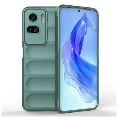 Huawei Honor 90 Lite, Szilikon tok, közepesen ütésálló, 3D minta, sötétzöld