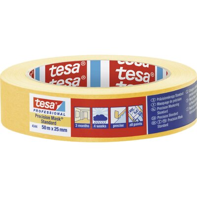 tesa PRECISION STANDARD 04344-00003-00 Krepp szalag Präzisionskrepp® Sárga (H x Sz) 50 m x 25 mm 1 db