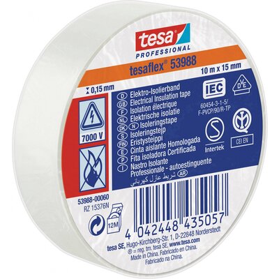 tesa Tesa 53988-00060-00 Szigetelőszalag tesa® Professional Fehér (H x Sz) 10 m x 15 mm 1 db