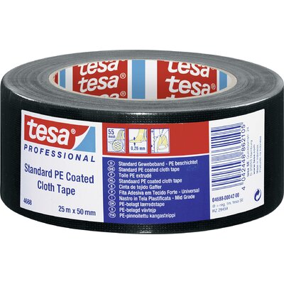 tesa tesaband® Standard 4688 04688-00042-00 Repair tape tesa® Professional Fekete (H x Sz) 25 m x 50 mm 1 db