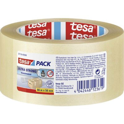 tesa ULTRA STRONG 57176-00000-08 Csomagolószalag tesapack® Átlátszó (H x Sz) 66 m x 50 mm 1 db