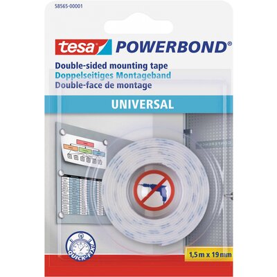 tesa UNIVERSAL 58565-00001-00 Rögzítő szalag tesa® Powerbond Fehér (H x Sz) 1.5 m x 19 mm 1 db