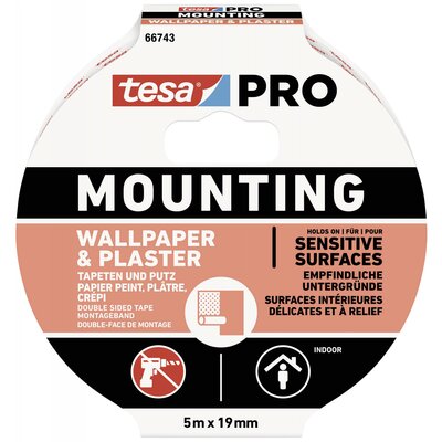 tesa Mounting PRO Tapete & Putz 66743-00001-00 Rögzítő szalag Fehér (H x Sz) 5 m x 19 mm 1 db