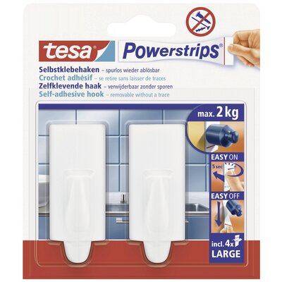 tesa POWERSTRIPS® Ragasztó horog nagy trend Fehér