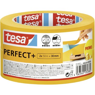 tesa Perfect+ 56539-00000-00 Festő védőszalag Sárga (H x Sz) 100 m x 30 mm 2 db