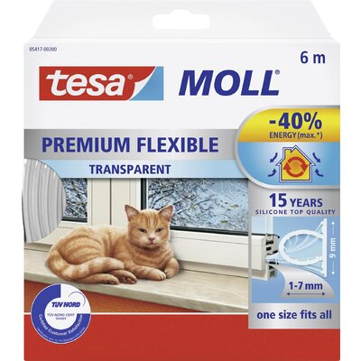 tesa PREMIUM FLEXIBLE 05417-00200-02 Tömítőszalag tesamoll® Átlátszó (H x Sz) 6 m x 9 mm 1 db