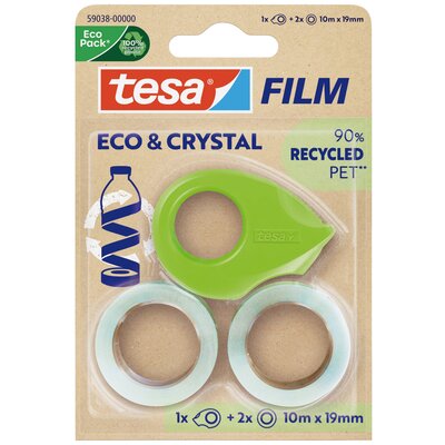 tesa ECO & CRYSTAL 59038-00000-00 tesafilm tesafilm® Eco & Crystal Átlátszó (H x Sz) 10 m x 19 mm 2 db