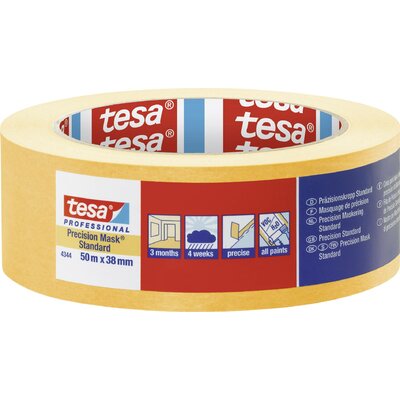 tesa PRECISION STANDARD 04344-00001-00 Krepp szalag Präzisionskrepp® Sárga (H x Sz) 50 m x 38 mm 1 db