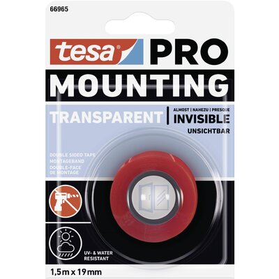 tesa Mounting PRO Transparent 66965-00000-00 Rögzítő szalag Átlátszó (H x Sz) 1.5 m x 19 mm 1 db