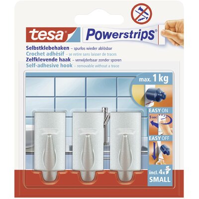 tesa POWERSTRIPS® Ragasztókampó Small Trend Króm (matt)