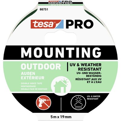 tesa Mounting PRO Outdoor 66751-00001-00 Rögzítő szalag Átlátszó (H x Sz) 5 m x 19 mm 1 db