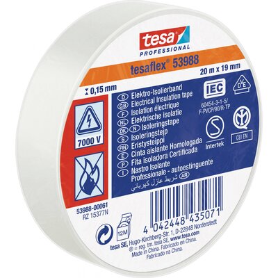 tesa Tesa 53988-00061-00 Szigetelőszalag tesa® Professional Fehér (H x Sz) 20 m x 19 mm 1 db