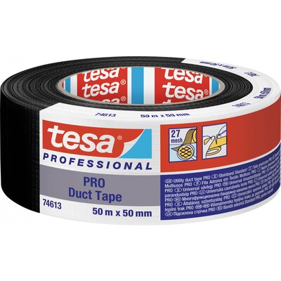 tesa Duct Tape PRO 74613-00002-00 Repair tape Fekete (H x Sz) 50 m x 50 mm 1 db