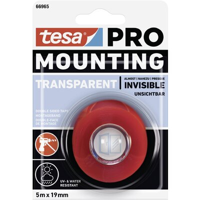 tesa Mounting PRO Transparent 66965-00001-00 Rögzítő szalag Átlátszó (H x Sz) 5 m x 19 mm 1 db