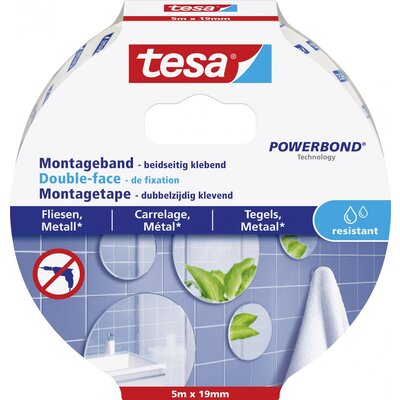 tesa TILES 77745-00000-00 Rögzítő szalag tesa® Powerbond Fehér (H x Sz) 5 m x 19 mm 1 db