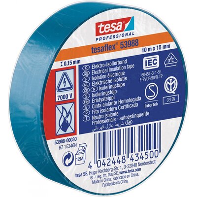 tesa Tesa 53988-00030-00 Szigetelőszalag tesa® Professional Kék (H x Sz) 10 m x 15 mm 1 db