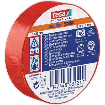 tesa Tesa 53988-00015-00 Szigetelőszalag tesa® Professional Piros (H x Sz) 10 m x 15 mm 1 db