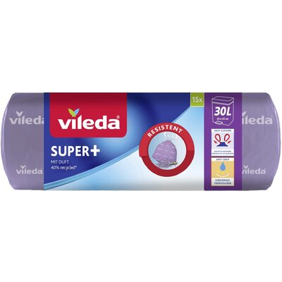 Vileda SUPER+ 30L Lavendel 171945 Szemeteszsák 30 l Levendula illat 15 db