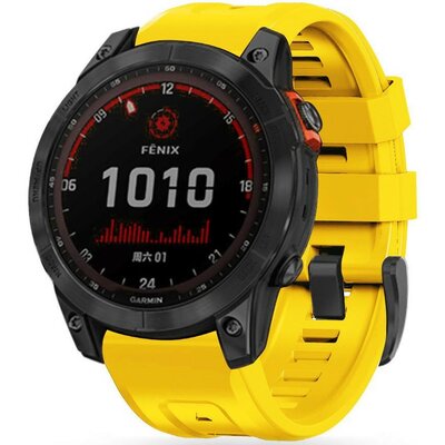 Garmin Fenix 5 / 6 / 6 Pro / 7, szilikon pótszíj, állítható, TP IconBand, sárga