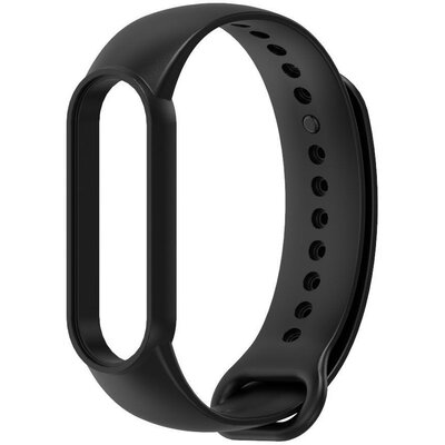 Xiaomi Mi Band 5 / Mi Band 6 / Mi Smart Band 7, szilikon pótszíj, állítható, TP IconBand, fekete